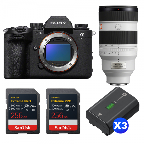 Sony alpha 1 II + FE 50-150mm f/2 GM + 2 SanDisk 256GB Extreme PRO UHS-II SDXC + 3 Sony NP-FZ100-1