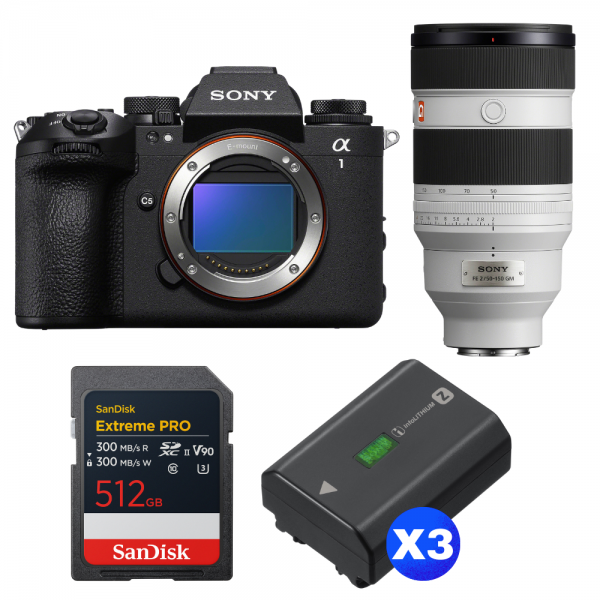 Sony alpha 1 II + FE 50-150mm f/2 GM + 1 SanDisk 512GB Extreme PRO UHS-II SDXC + 3 Sony NP-FZ100-1