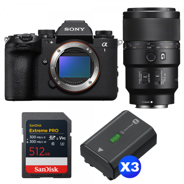 Sony alpha 1 II + FE 90mm f/2.8 Macro G OSS + 1 SanDisk 512GB Extreme PRO UHS-II SDXC + 3 Sony NP-FZ100-1