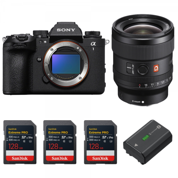 Sony alpha 1 II + FE 24mm f/1.4 GM + 3 SanDisk 128GB Extreme PRO UHS-II SDXC + Sony NP-FZ100-1