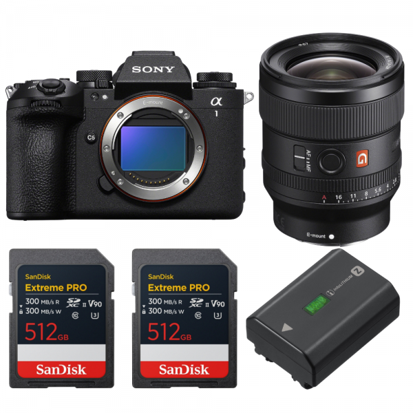 Sony alpha 1 II + FE 24mm f/1.4 GM + 2 SanDisk 512GB Extreme PRO UHS-II SDXC + Sony NP-FZ100-1