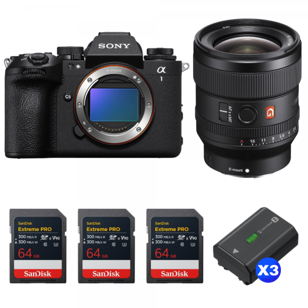 Sony alpha 1 II + FE 24mm f/1.4 GM + 3 SanDisk 64GB Extreme PRO UHS-II SDXC + 3 Sony NP-FZ100-1