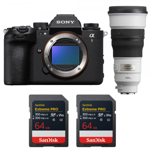 Sony alpha 1 II + FE 300mm f/2.8 GM OSS + 2 SanDisk 64GB Extreme PRO UHS-II SDXC-1
