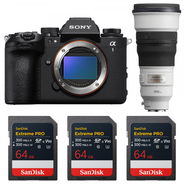 Sony alpha 1 II + FE 300mm f/2.8 GM OSS + 3 SanDisk 64GB Extreme PRO UHS-II SDXC-1