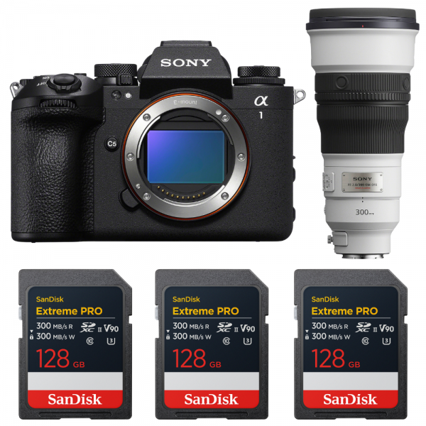 Sony alpha 1 II + FE 300mm f/2.8 GM OSS + 3 SanDisk 128GB Extreme PRO UHS-II SDXC-1