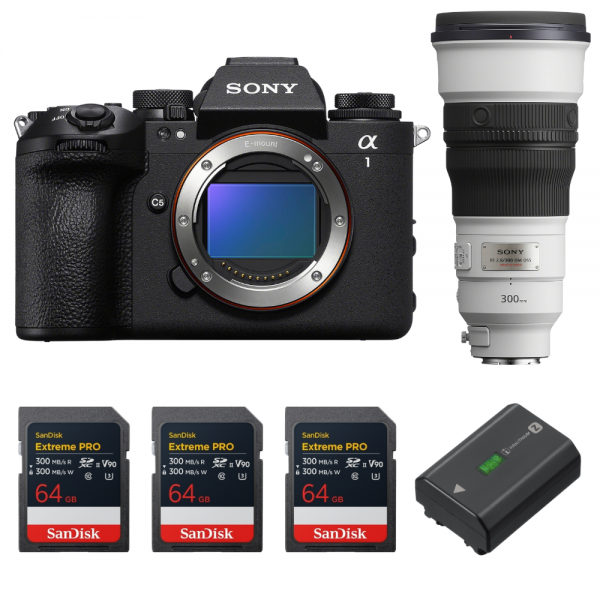 Sony alpha 1 II + FE 300mm f/2.8 GM OSS + 3 SanDisk 64GB Extreme PRO UHS-II SDXC + Sony NP-FZ100-1