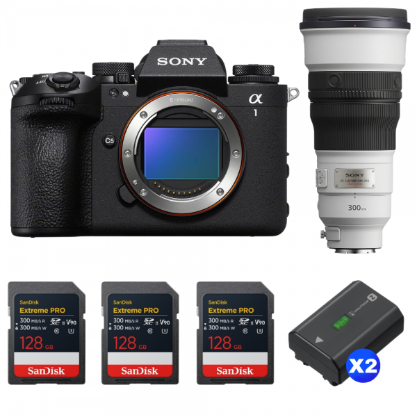 Sony alpha 1 II + FE 300mm f/2.8 GM OSS + 3 SanDisk 128GB Extreme PRO UHS-II SDXC + 2 Sony NP-FZ100-1