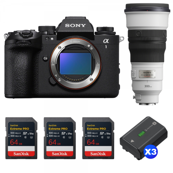Sony alpha 1 II + FE 300mm f/2.8 GM OSS + 3 SanDisk 64GB Extreme PRO UHS-II SDXC + 3 Sony NP-FZ100-1