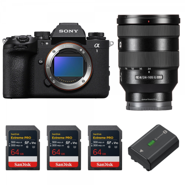 Sony alpha 1 II + FE 24-105mm f/4 G OSS + 3 SanDisk 64GB Extreme PRO UHS-II SDXC + Sony NP-FZ100-1