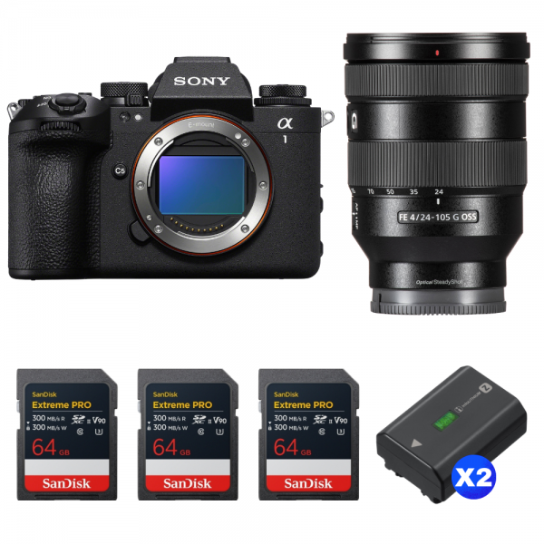 Sony alpha 1 II + FE 24-105mm f/4 G OSS + 3 SanDisk 64GB Extreme PRO UHS-II SDXC + 2 Sony NP-FZ100-1