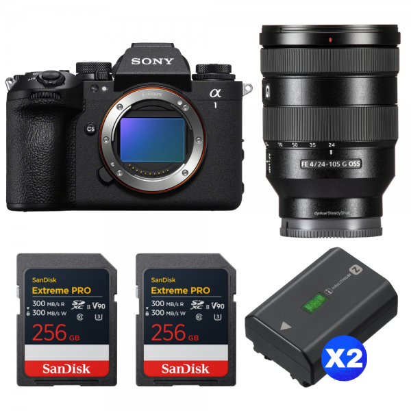 Sony alpha 1 II + FE 24-105mm f/4 G OSS + 2 SanDisk 256GB Extreme PRO UHS-II SDXC + 2 Sony NP-FZ100-1