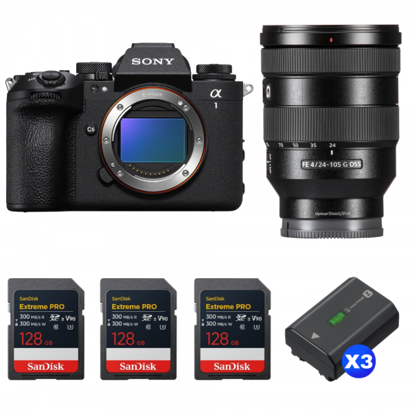Sony alpha 1 II + FE 24-105mm f/4 G OSS + 3 SanDisk 128GB Extreme PRO UHS-II SDXC + 3 Sony NP-FZ100-1