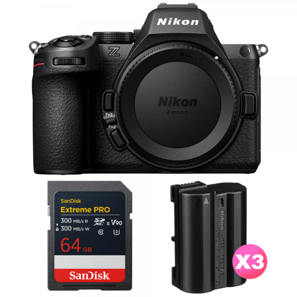 Nikon Z5 II + 1 SanDisk 64GB Extreme PRO UHS-II SDXC + 3 Nikon EN-EL15c-1