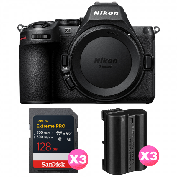 Nikon Z5 II + 3 SanDisk 128GB Extreme PRO UHS-II SDXC + 3 Nikon EN-EL15c-1