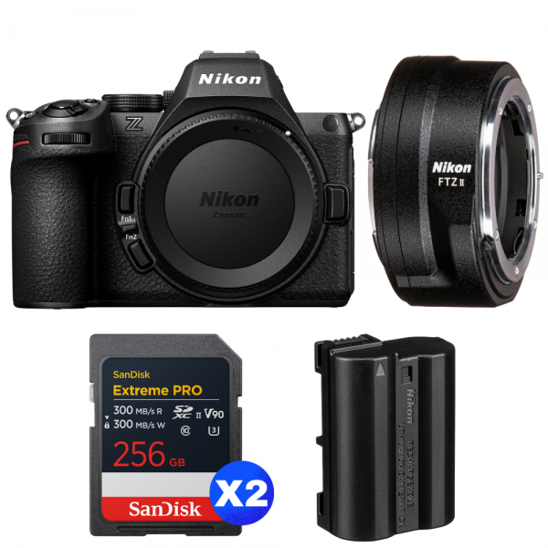 Nikon Z5 II + FTZ II + 2 SanDisk 256GB Extreme PRO UHS-II SDXC + Nikon EN-EL15c-1
