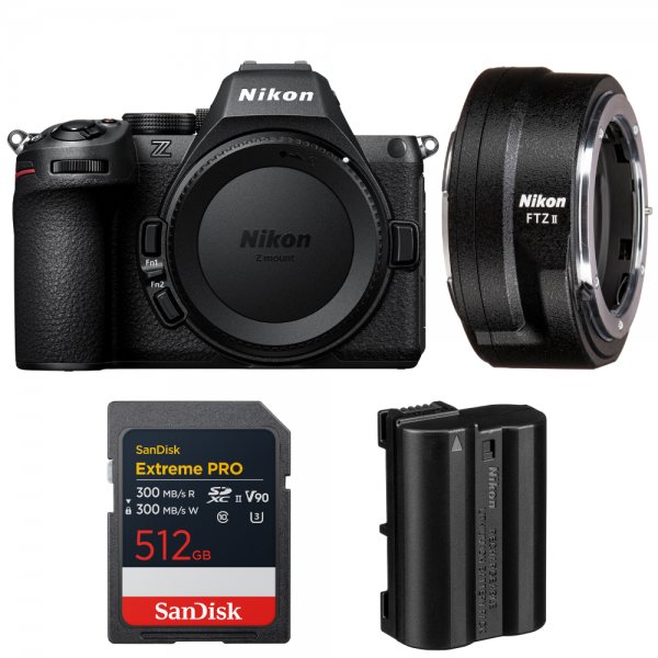 Nikon Z5 II + FTZ II + 1 SanDisk 512GB Extreme PRO UHS-II SDXC + Nikon EN-EL15c-1