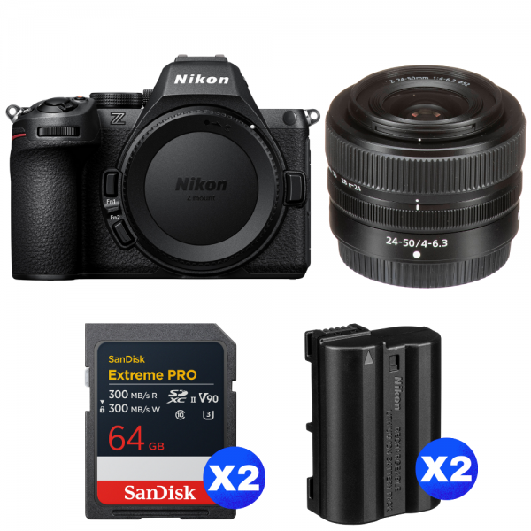 Nikon Z5 II + 24-50mm f/4-6.3 + 2 SanDisk 64GB Extreme PRO UHS-II SDXC + 2 Nikon EN-EL15c-1