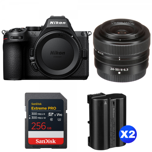 Nikon Z5 II + 24-50mm f/4-6.3 + 1 SanDisk 256GB Extreme PRO UHS-II SDXC + 2 Nikon EN-EL15c-1