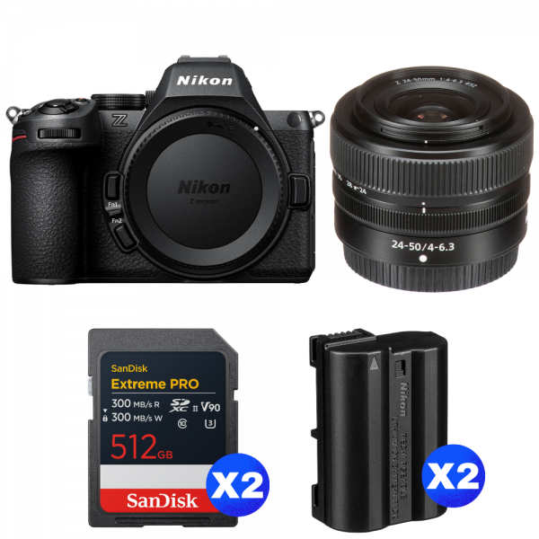 Nikon Z5 II + 24-50mm f/4-6.3 + 2 SanDisk 512GB Extreme PRO UHS-II SDXC + 2 Nikon EN-EL15c-1
