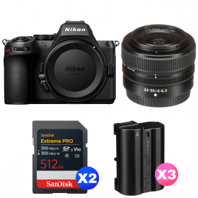 Nikon Z5 II + 24-50mm f/4-6.3 + 2 SanDisk 512GB Extreme PRO UHS-II SDXC + 3 Nikon EN-EL15c-1