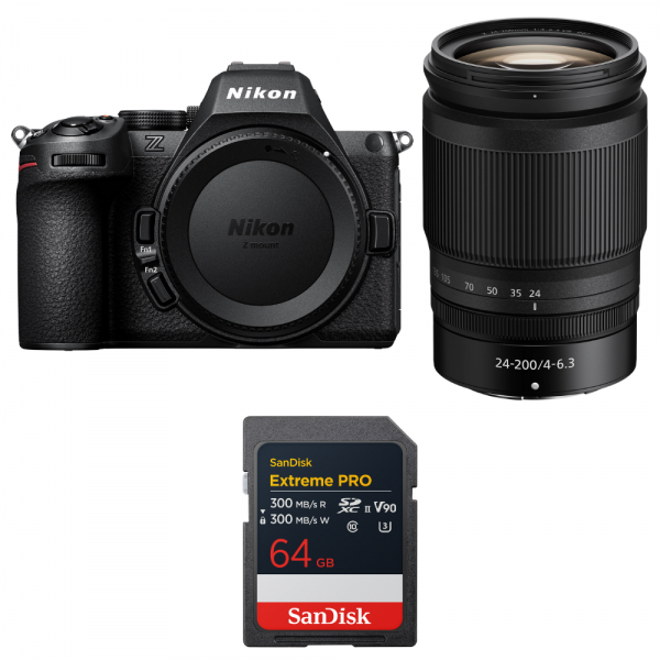 Nikon Z5 II + 24-200mm f/4-6.3 VR + 1 SanDisk 64GB Extreme PRO UHS-II SDXC-1