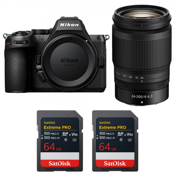 Nikon Z5 II + 24-200mm f/4-6.3 VR + 2 SanDisk 64GB Extreme PRO UHS-II SDXC-1