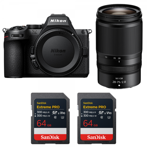 Nikon Z5 II + 28-75mm f/2.8 + 2 SanDisk 64GB Extreme PRO UHS-II SDXC-1