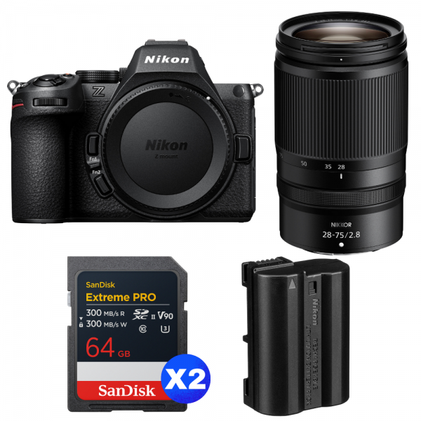 Nikon Z5 II + 28-75mm f/2.8 + 2 SanDisk 64GB Extreme PRO UHS-II SDXC + Nikon EN-EL15c-1