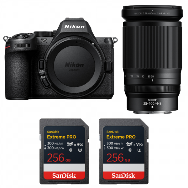 Nikon Z5 II + 28-400mm f/4-8 VR + 2 SanDisk 256GB Extreme PRO UHS-II SDXC-1