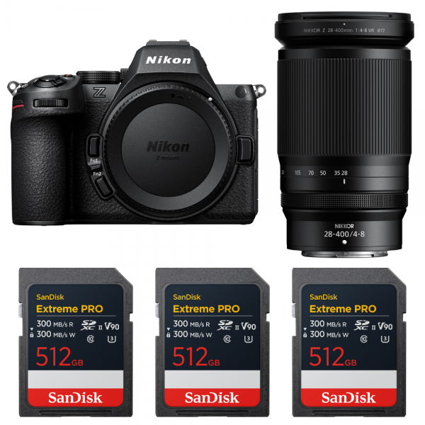 Nikon Z5 II + 28-400mm f/4-8 VR + 3 SanDisk 512GB Extreme PRO UHS-II SDXC-1
