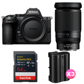Nikon Z5 II + 28-400mm f/4-8 VR + 1 SanDisk 64GB Extreme PRO UHS-II SDXC + 3 Nikon EN-EL15c-1