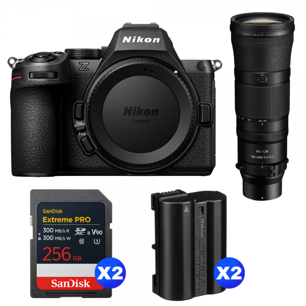 Nikon Z5 II + 180-600mm f/5.6-6.3 VR + 2 SanDisk 256GB Extreme PRO UHS-II SDXC + 2 Nikon EN-EL15c-1