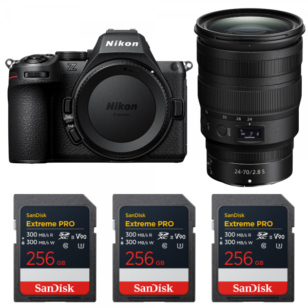 Nikon Z5 II + 24-70mm f/2.8 S + 3 SanDisk 256GB Extreme PRO UHS-II SDXC-1