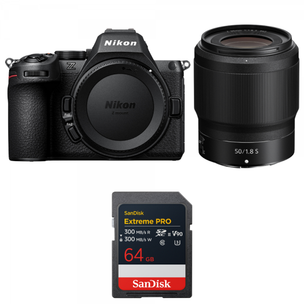 Nikon Z5 II + 50mm f/1.8 S + 1 SanDisk 64GB Extreme PRO UHS-II SDXC-1