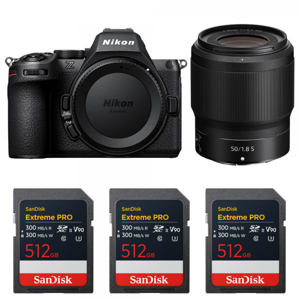 Nikon Z5 II + 50mm f/1.8 S + 3 SanDisk 512GB Extreme PRO UHS-II SDXC-1