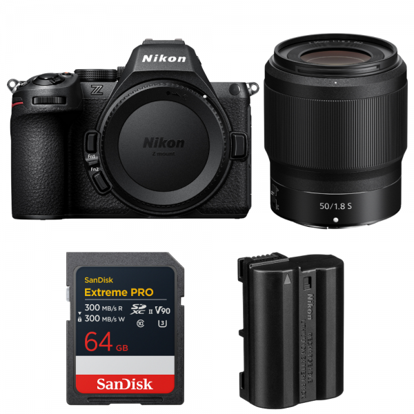 Nikon Z5 II + 50mm f/1.8 S + 1 SanDisk 64GB Extreme PRO UHS-II SDXC + Nikon EN-EL15c-1