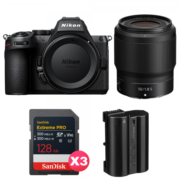 Nikon Z5 II + 50mm f/1.8 S + 3 SanDisk 128GB Extreme PRO UHS-II SDXC + Nikon EN-EL15c-1