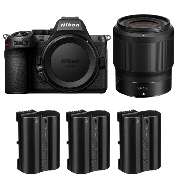 Nikon Z5 II + 50mm f/1.8 S + 3 Nikon EN-EL15c-1