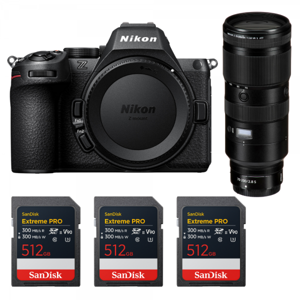 Nikon Z5 II + 70-200mm f/2.8 VR S + 3 SanDisk 512GB Extreme PRO UHS-II SDXC-1