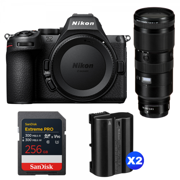 Nikon Z5 II + 70-200mm f/2.8 VR S + 1 SanDisk 256GB Extreme PRO UHS-II SDXC + 2 Nikon EN-EL15c-1