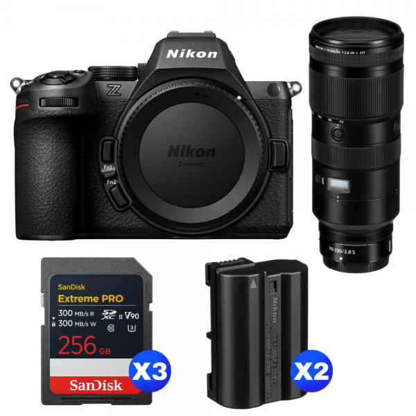 Nikon Z5 II + 70-200mm f/2.8 VR S + 3 SanDisk 256GB Extreme PRO UHS-II SDXC + 2 Nikon EN-EL15c-1
