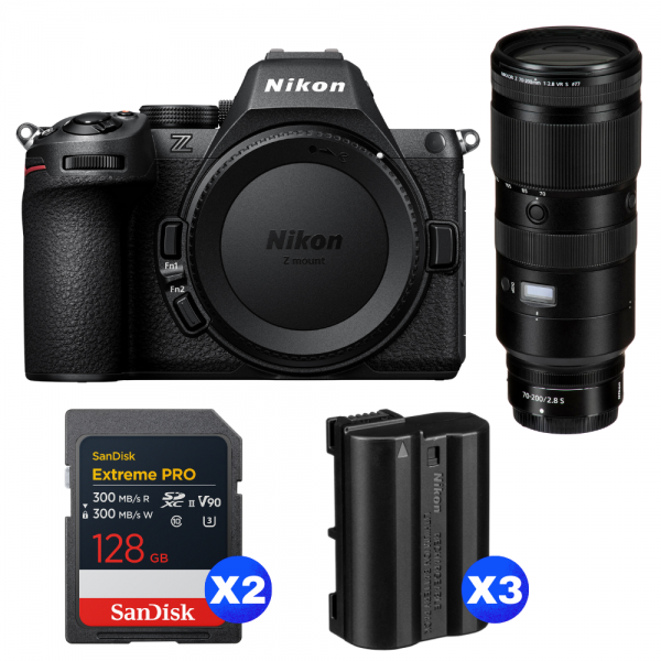 Nikon Z5 II + 70-200mm f/2.8 VR S + 2 SanDisk 128GB Extreme PRO UHS-II SDXC + 3 Nikon EN-EL15c-1