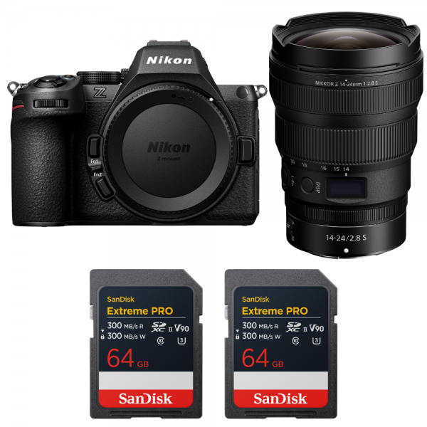 Nikon Z5 II + 14-24mm f/2.8 S + 2 SanDisk 64GB Extreme PRO UHS-II SDXC-1