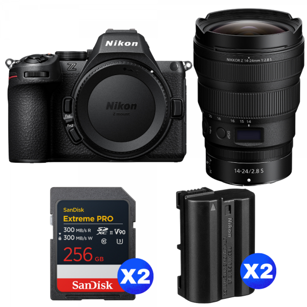 Nikon Z5 II + 14-24mm f/2.8 S + 2 SanDisk 256GB Extreme PRO UHS-II SDXC + 2 Nikon EN-EL15c-1
