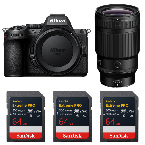Nikon Z5 II + 35mm f/1.2 S + 3 SanDisk 64GB Extreme PRO UHS-II SDXC-1