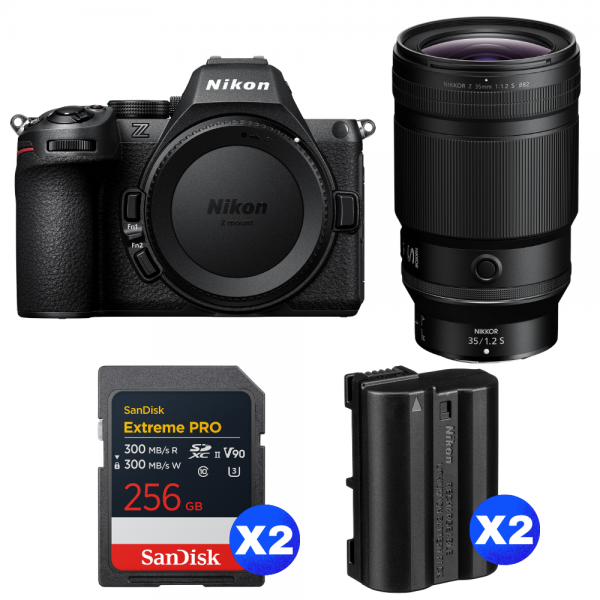 Nikon Z5 II + 35mm f/1.2 S + 2 SanDisk 256GB Extreme PRO UHS-II SDXC + 2 Nikon EN-EL15c-1