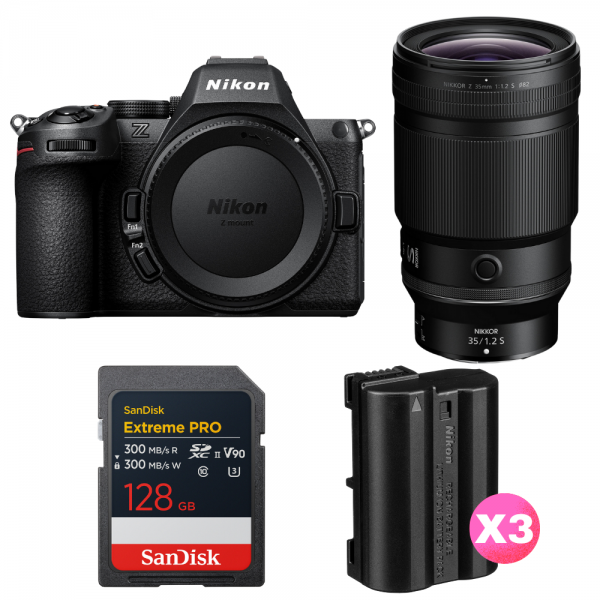 Nikon Z5 II + 35mm f/1.2 S + 1 SanDisk 128GB Extreme PRO UHS-II SDXC + 3 Nikon EN-EL15c-1
