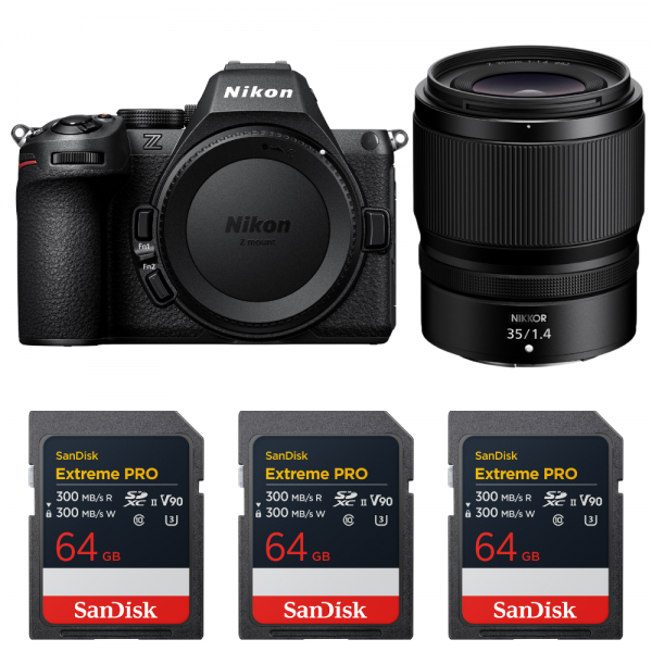 Nikon Z5 II + 35mm f/1.4 + 3 SanDisk 64GB Extreme PRO UHS-II SDXC-1