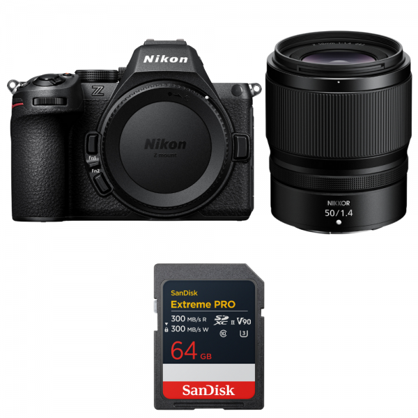 Nikon Z5 II + 50mm f/1.4 + 1 SanDisk 64GB Extreme PRO UHS-II SDXC-1