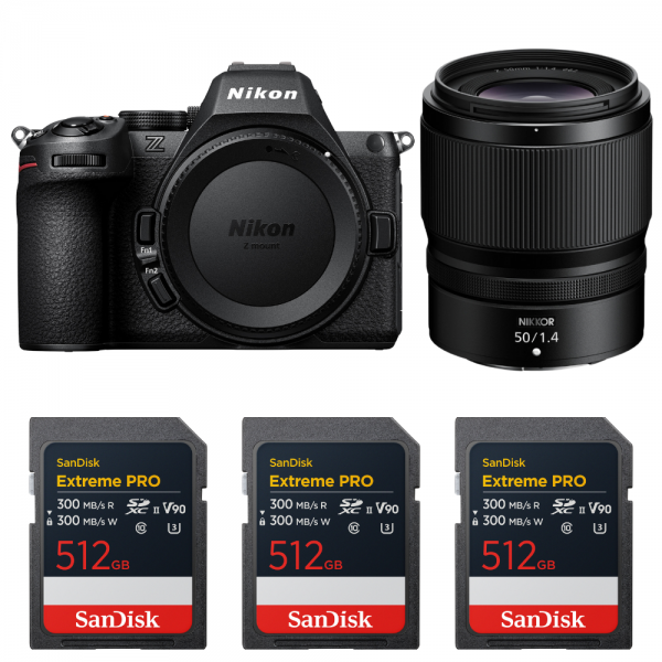 Nikon Z5 II + 50mm f/1.4 + 3 SanDisk 512GB Extreme PRO UHS-II SDXC-1